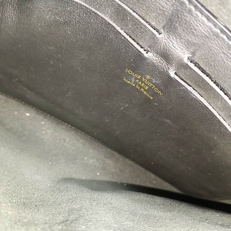 LOUIS VUITTON TUILERIES棕色塗層帆布老花手拿包金色五金-14