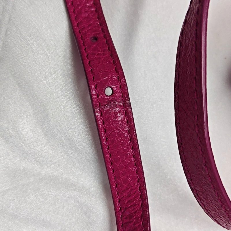 BALENCIAGA Bazar玫紅色牛皮單肩包手提包斜挎包銀色五金可拆卸肩帶-14