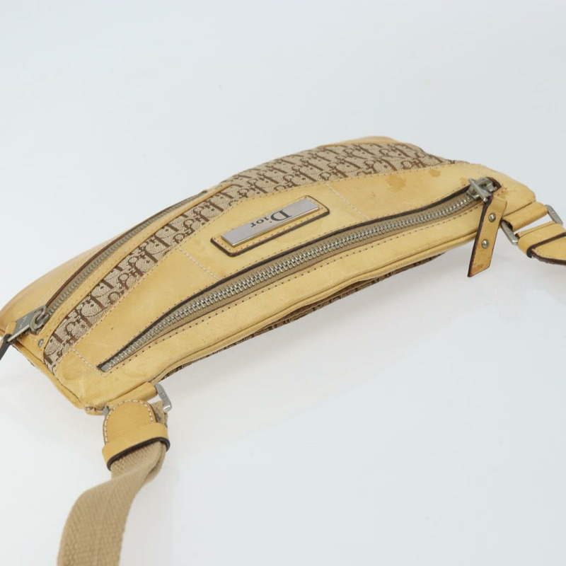 【日本直送】Christian Dior Trotter帆布街頭時尚肩背包 米色 銀色 正品 161759-5