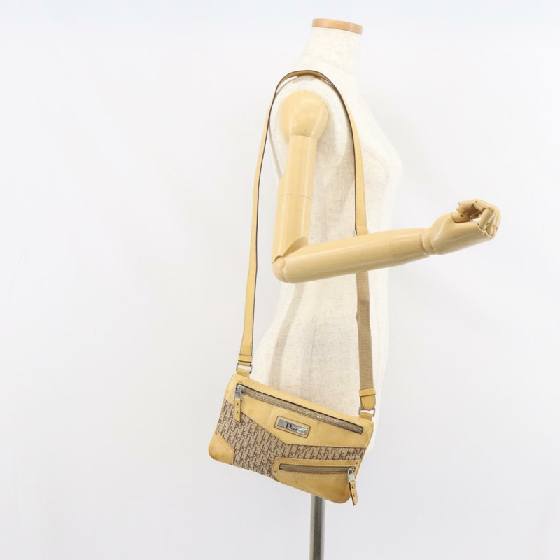 【日本直送】Christian Dior Trotter帆布街頭時尚肩背包 米色 銀色 正品 161759-22