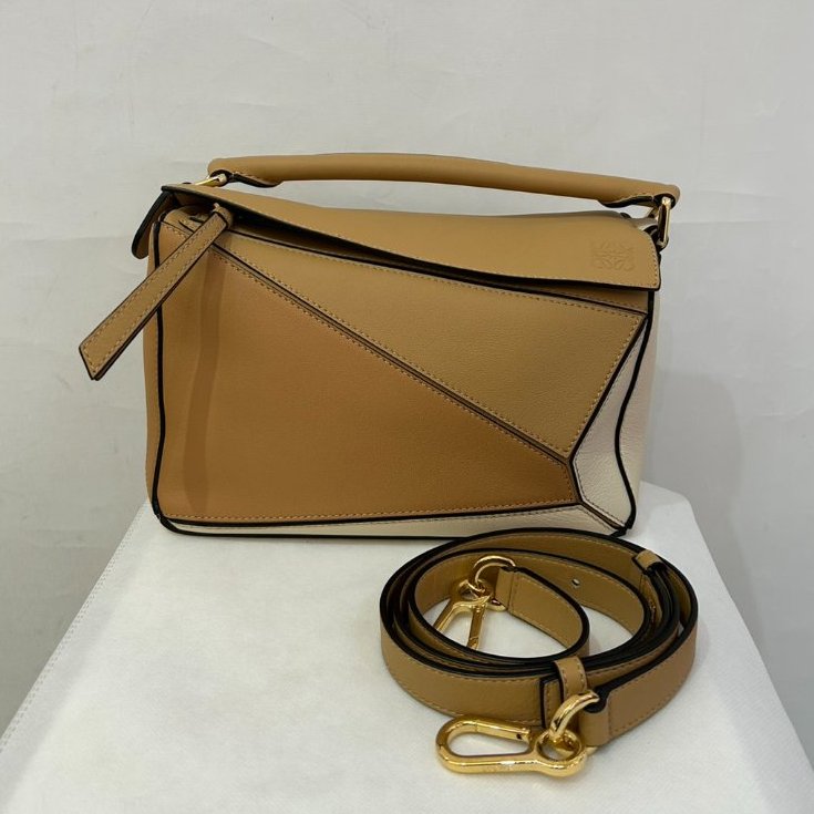 LOEWE金棕/駝/白三拼色Puzzle -小-0