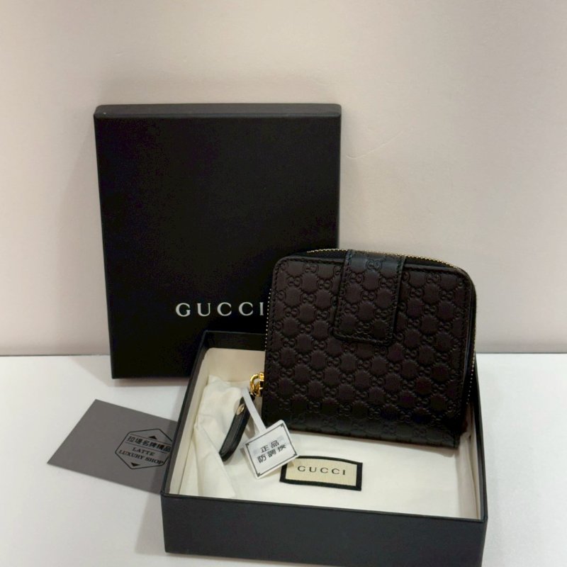 GUCCI 全皮壓紋 短夾/皮夾 93成新-1