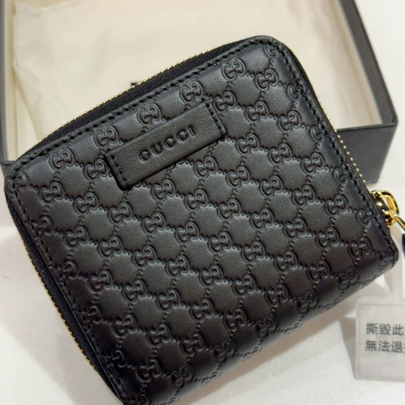 GUCCI 全皮壓紋 短夾/皮夾 93成新-2