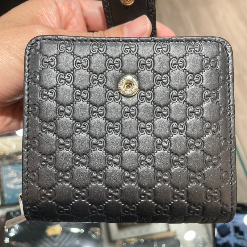 GUCCI 全皮壓紋 短夾/皮夾 93成新-15