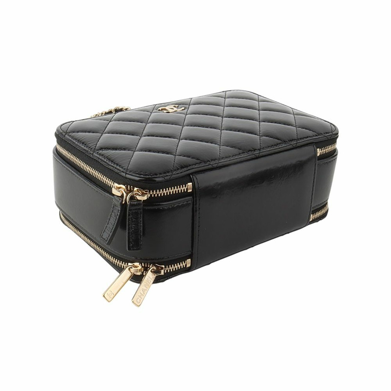 【包稅】CHANEL AS3538 亮面羊皮手提金色鏈條斜挎包 34923-4