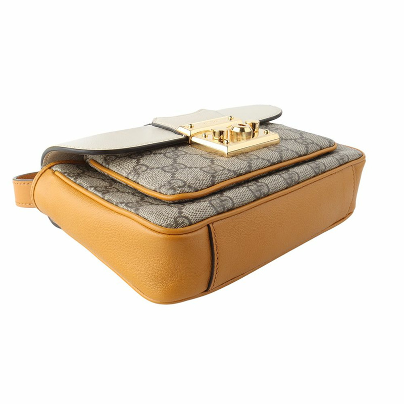 【包稅】GUCCI 658487 GG Supreme 鎖手提迷你斜背包-4