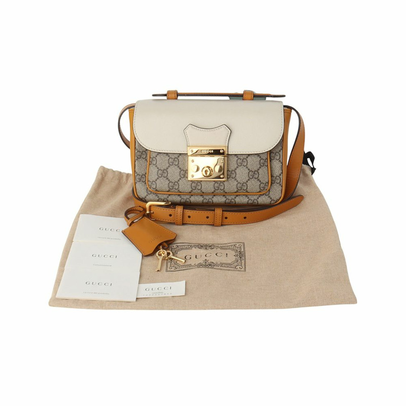 【包稅】GUCCI 658487 GG Supreme 鎖手提迷你斜背包-7