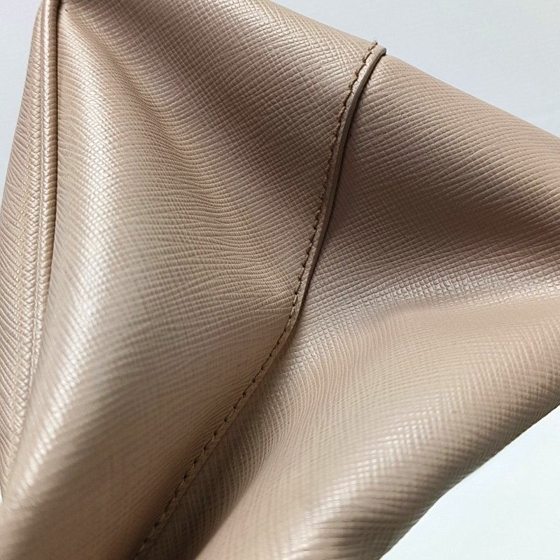 PRADA Galleria大號粉色牛皮徽標十字紋單肩包斜挎包手提包金色五金可拆卸肩帶-11