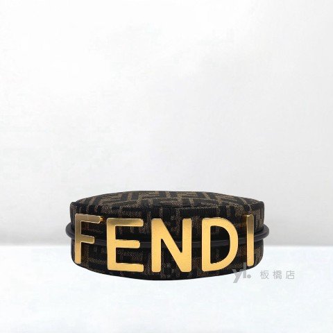 Fendi Fendigraphy棕色FF提花布迷你斜背包-6