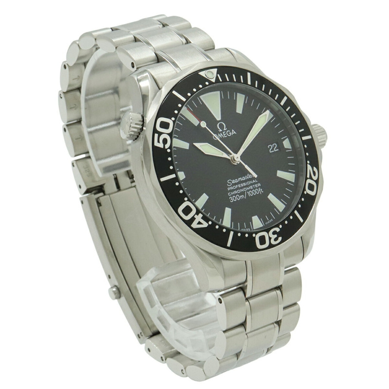 歐米茄海馬300專業日期顯示不鏽鋼自動腕錶，黑色錶盤（2254.50）-3