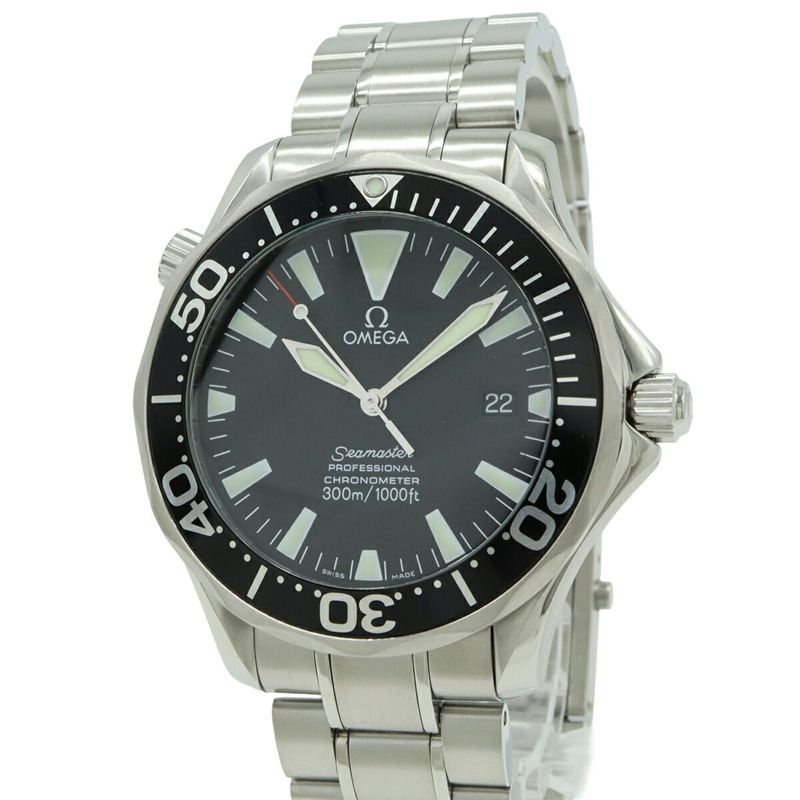 歐米茄海馬300專業日期顯示不鏽鋼自動腕錶，黑色錶盤（2254.50）-4