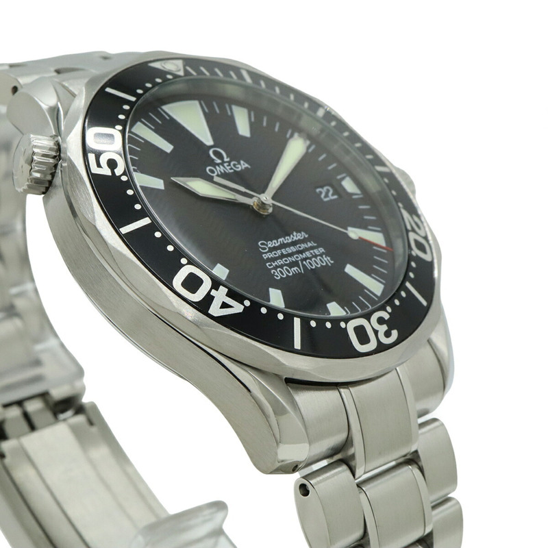 歐米茄海馬300專業日期顯示不鏽鋼自動腕錶，黑色錶盤（2254.50）-5