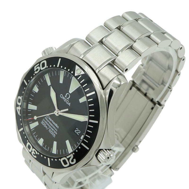 歐米茄海馬300專業日期顯示不鏽鋼自動腕錶，黑色錶盤（2254.50）-6