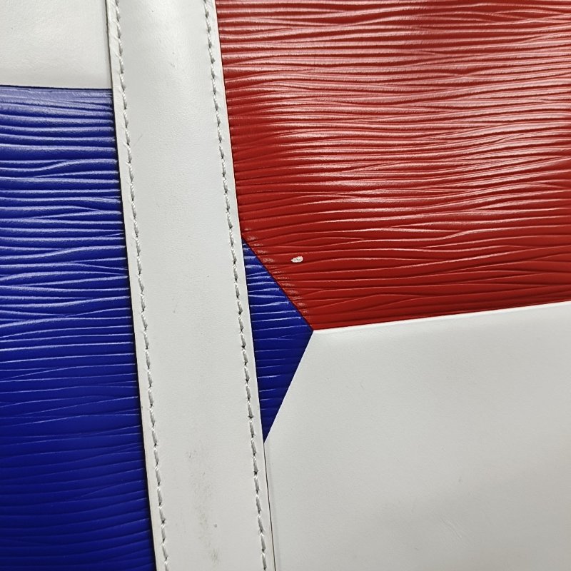 LOUIS VUITTON KEEPALL 50拼色牛皮單肩包手提包斜挎包銀色五金可拆卸肩帶-8