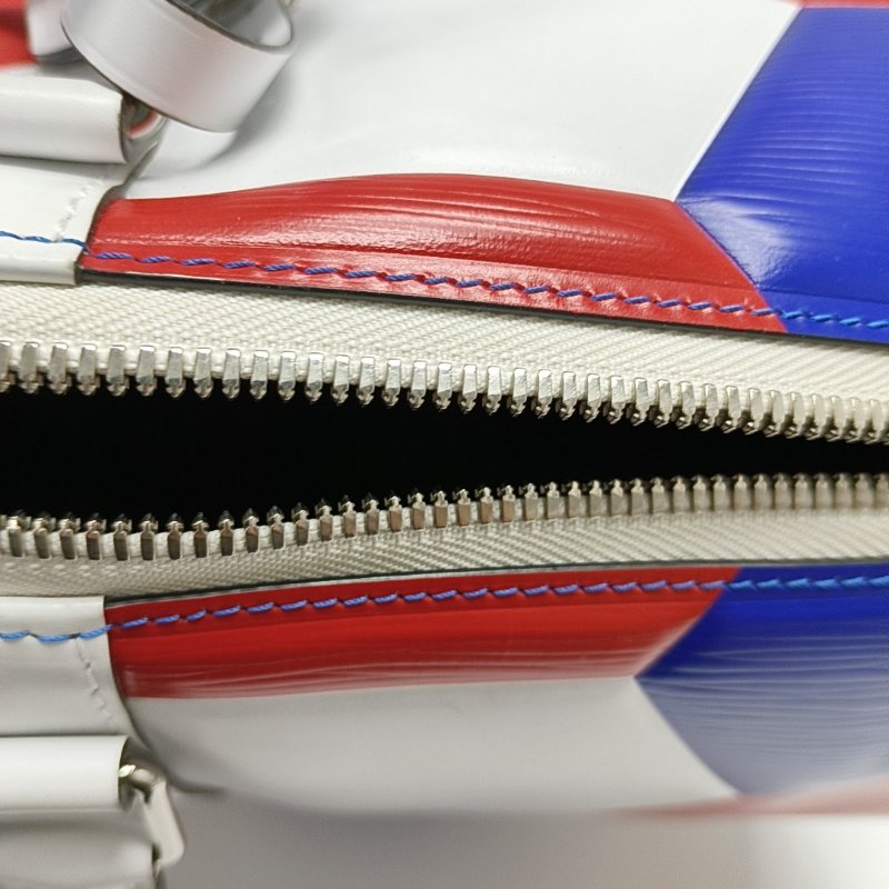 LOUIS VUITTON KEEPALL 50拼色牛皮單肩包手提包斜挎包銀色五金可拆卸肩帶-12