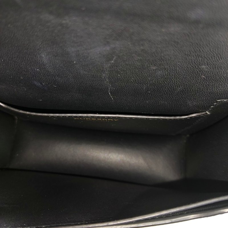 BURBERRYTB迷你黑色牛皮腰包腰包/胸包金色五金可拆卸肩帶-6