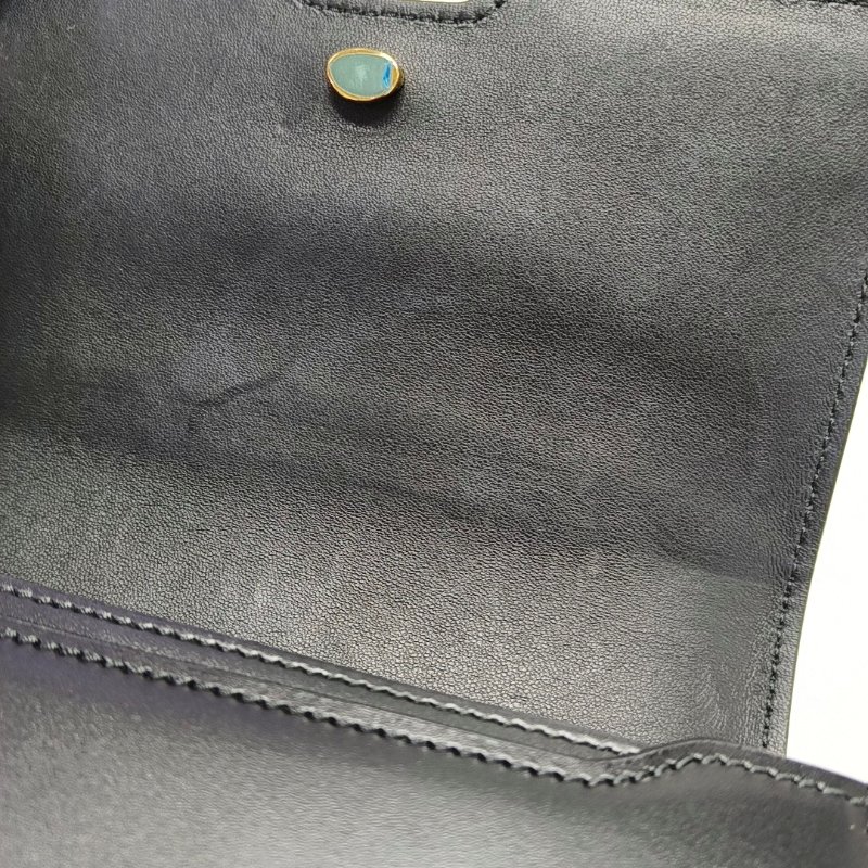 BURBERRYTB迷你黑色牛皮腰包腰包/胸包金色五金可拆卸肩帶-8