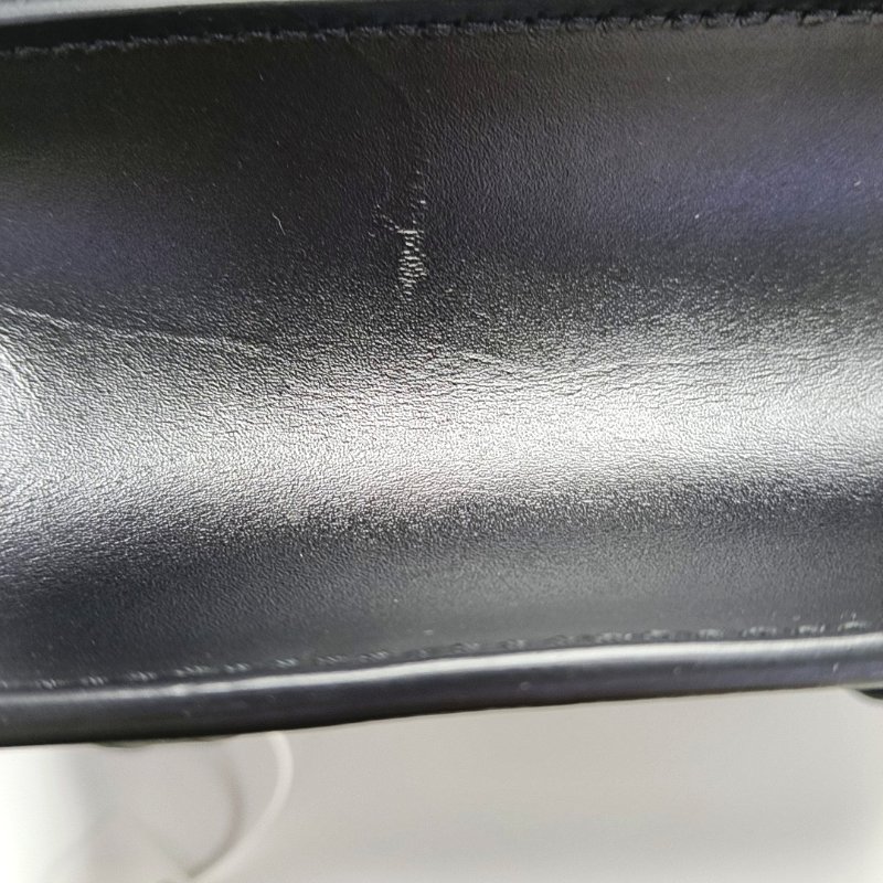 BURBERRYTB迷你黑色牛皮腰包腰包/胸包金色五金可拆卸肩帶-14