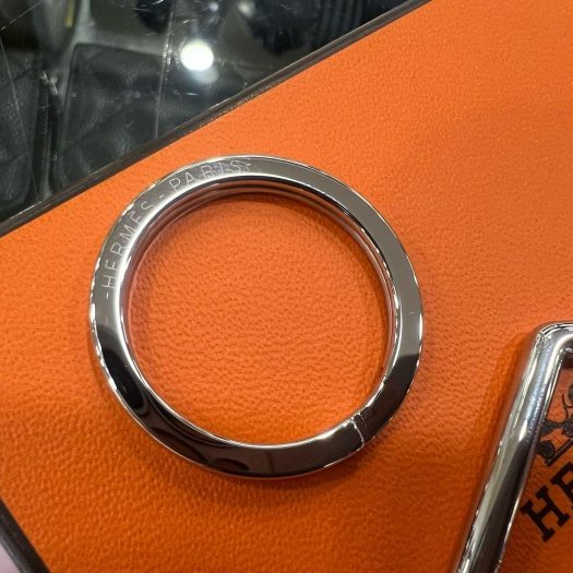 東區正精品㊣HERMES PORTE-CLES H 全新愛馬仕銀色 H 字母框輪廓可拆式掛飾吊飾鑰匙圈 RZ5460-2