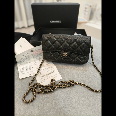 全新Chanel 牛荔枝皮二合一woc