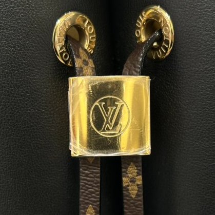 LV黑牛皮金LOGO老花背帶束口水桶BLOOM兩用包PM-9