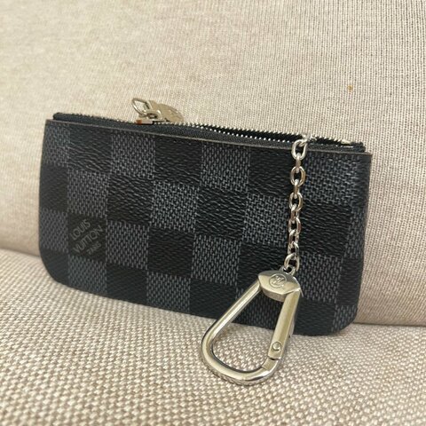 LV黑色琪盤格·鑰匙包／零錢包／小掛包／