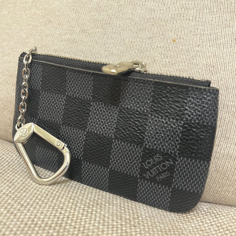 LV黑色琪盤格·鑰匙包／零錢包／小掛包／-1