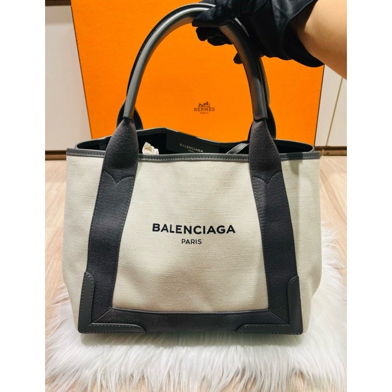 🌟Balenciga 巴黎世家 cabas tote 米灰 帆布托特包 小號 近全新美品-0