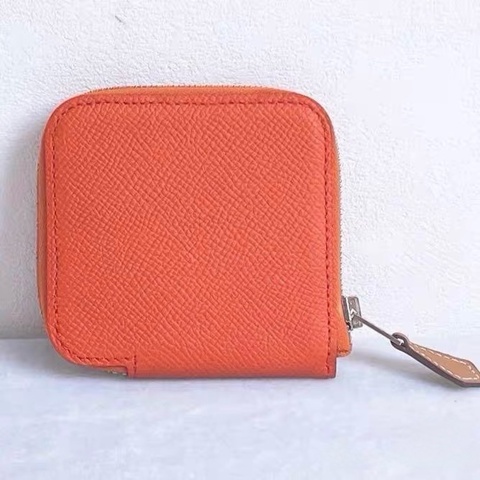 全新閒置 愛馬仕Hermès Silk’in 零錢包｜橘粉色A刻 EPSOM｜好裝好拿