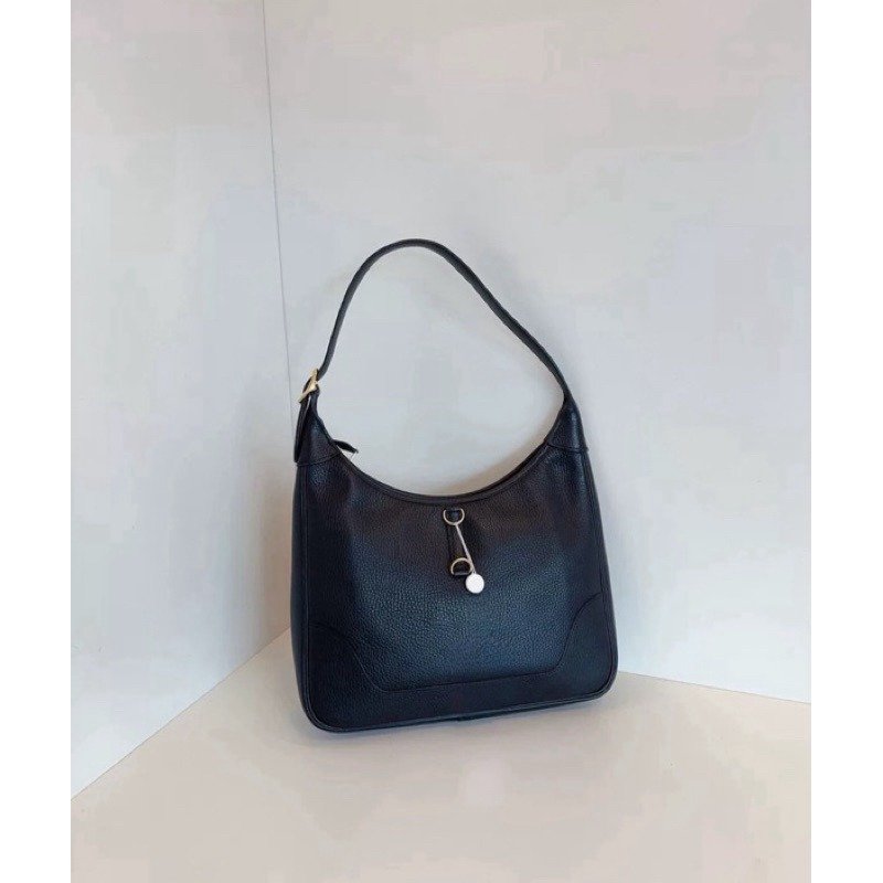 🔥Hermes 愛馬仕 vintage Trim 31 黑金腋下包/肩背包 9.5新美品-0