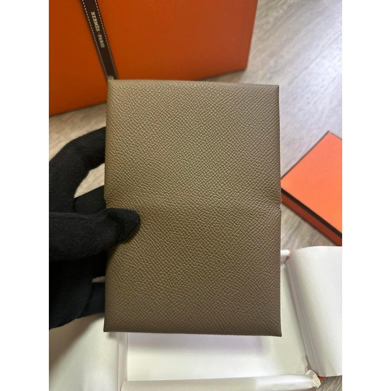 🌟Hermes Calvi Duo 經典大象灰 卡片夾/零錢包/全新美品-3