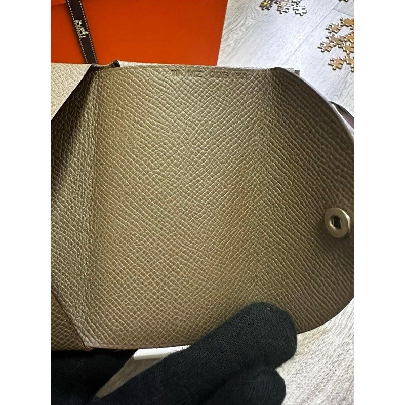 🌟Hermes Calvi Duo 經典大象灰 卡片夾/零錢包/全新美品-4