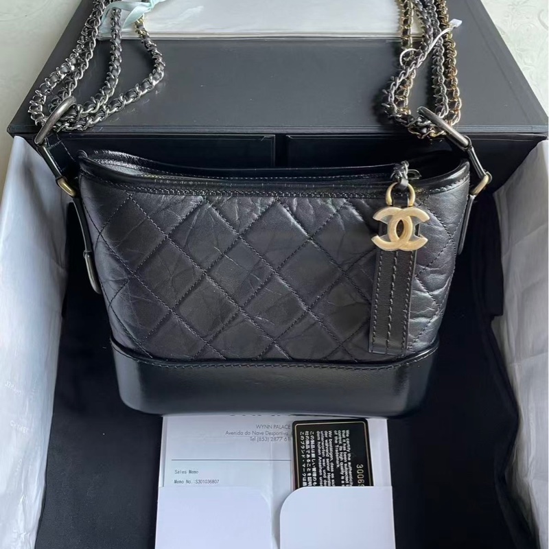 Chanel 香奈兒 Gabrielle黑色流浪包/小號/99新閒置美品-0