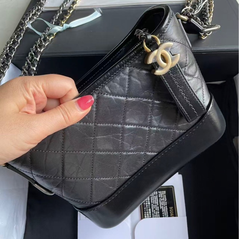 Chanel 香奈兒 Gabrielle黑色流浪包/小號/99新閒置美品-1