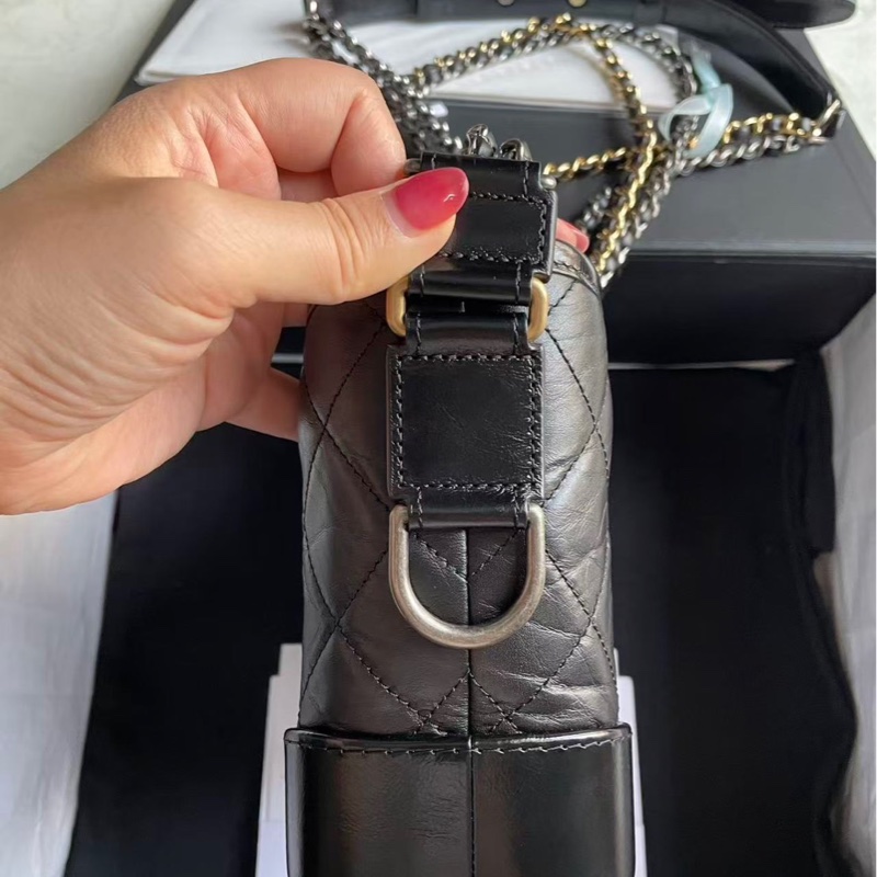 Chanel 香奈兒 Gabrielle黑色流浪包/小號/99新閒置美品-3