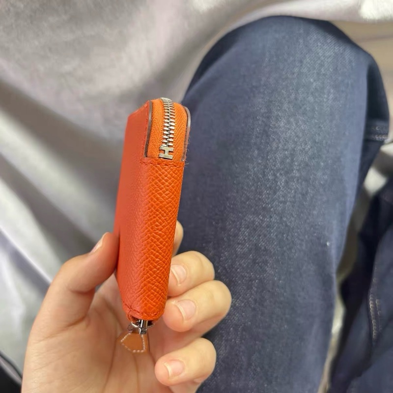 全新閒置 愛馬仕Hermès Silk’in 零錢包｜橘色EPSOM｜好裝好拿-3