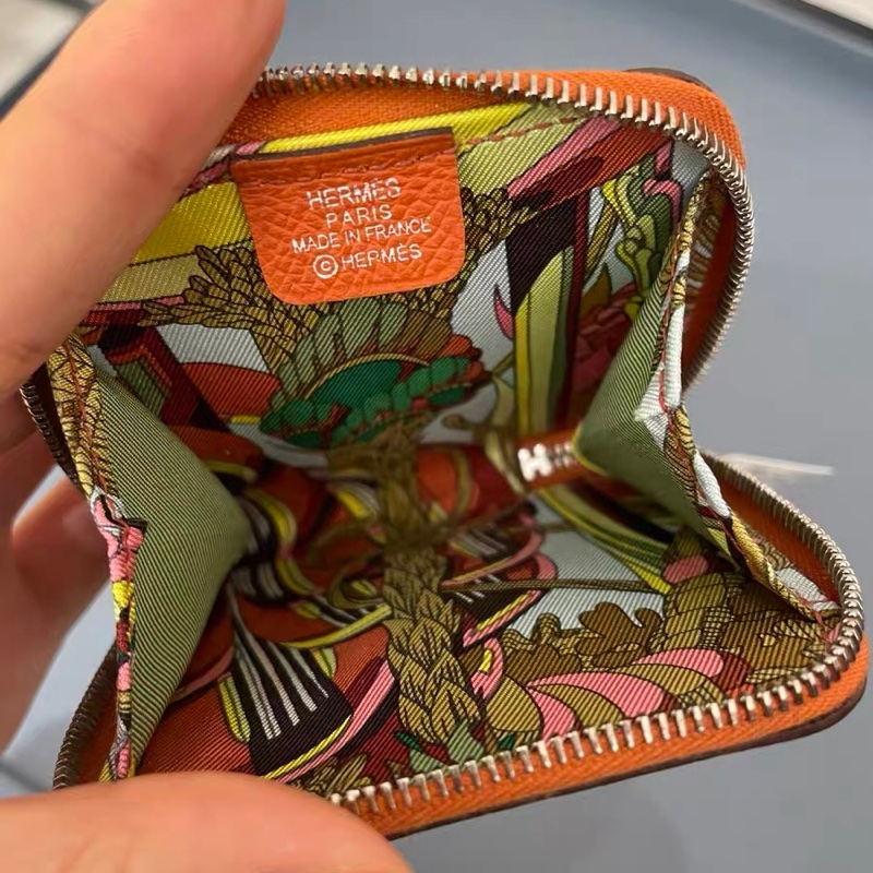 全新閒置 愛馬仕Hermès Silk’in 零錢包｜橘色EPSOM｜好裝好拿-4