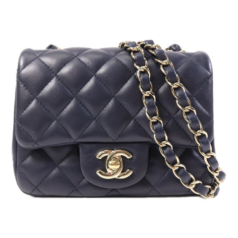 CHANEL 羊皮皮革Classic 17金扣鏈帶肩背袋