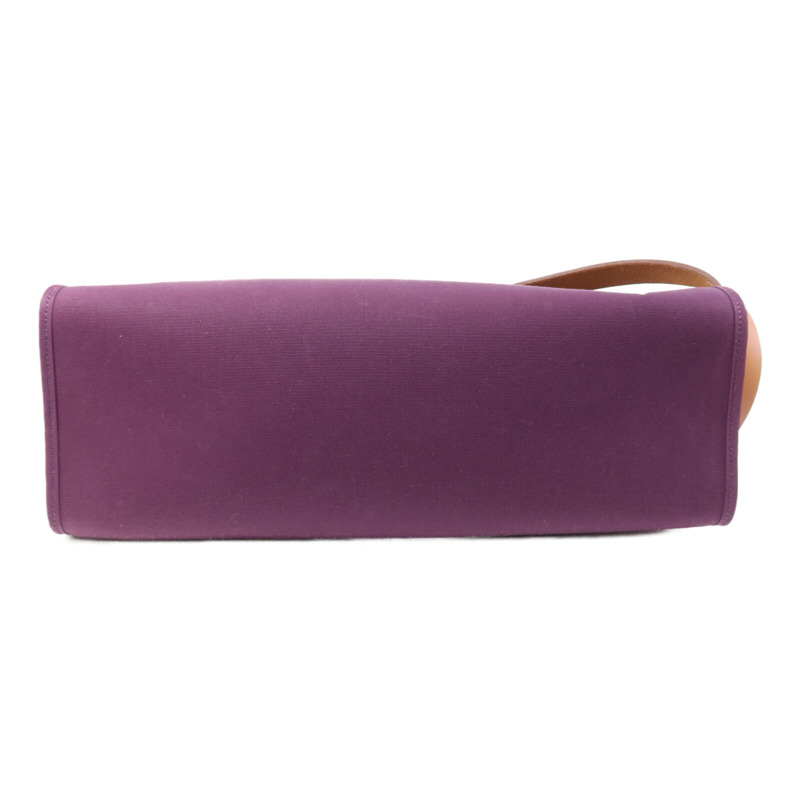 HERMES 帆布Herbag MM銀扣手挽肩背兩用袋Anemone/Gold-3