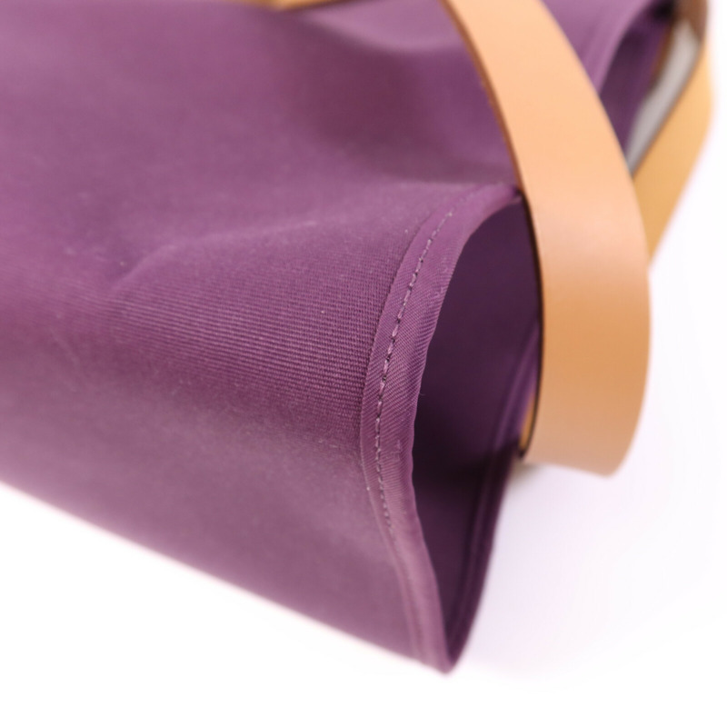 HERMES 帆布Herbag MM銀扣手挽肩背兩用袋Anemone/Gold-9