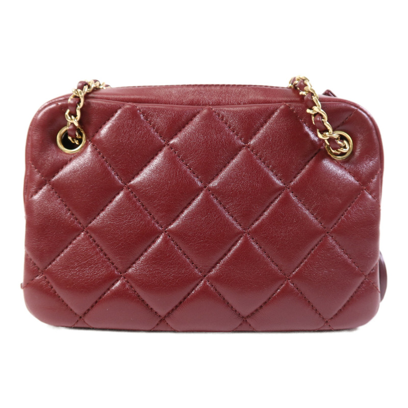 CHANEL 牛皮皮革Camera Bag金扣鏈帶肩背袋-1