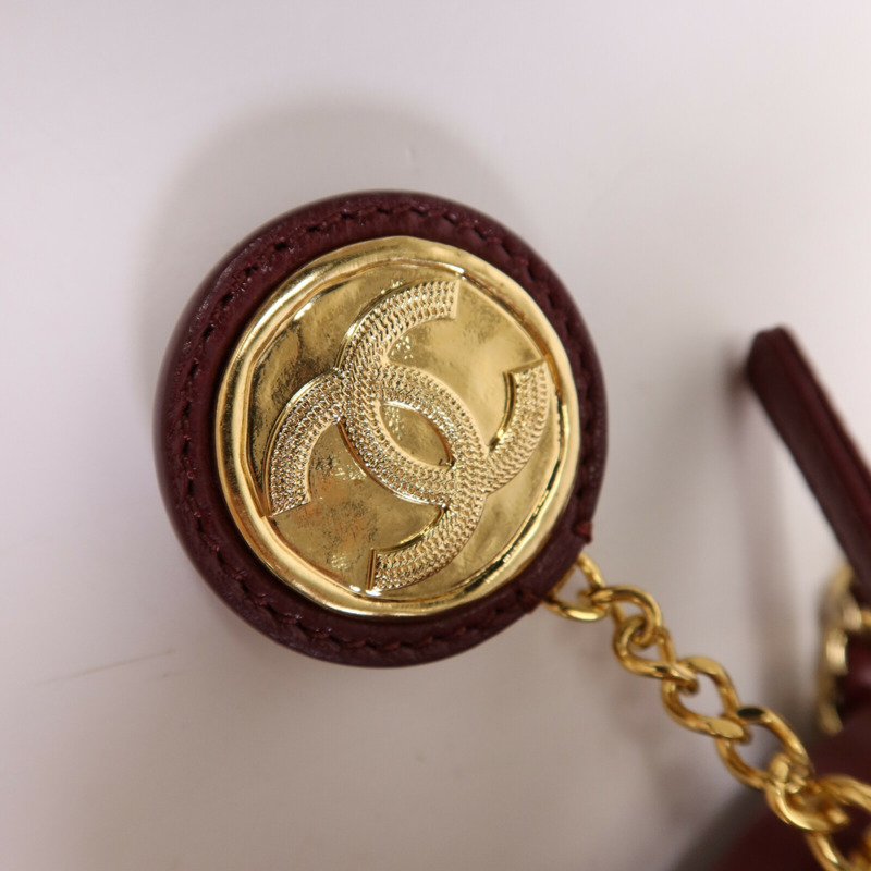 CHANEL 牛皮皮革Camera Bag金扣鏈帶肩背袋-6