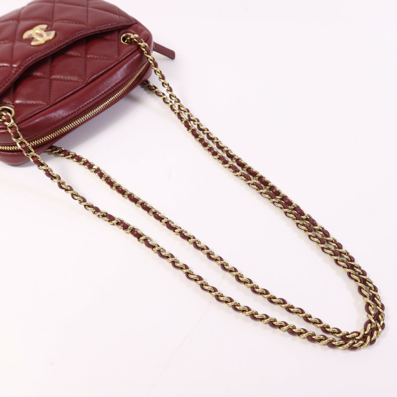CHANEL 牛皮皮革Camera Bag金扣鏈帶肩背袋-8