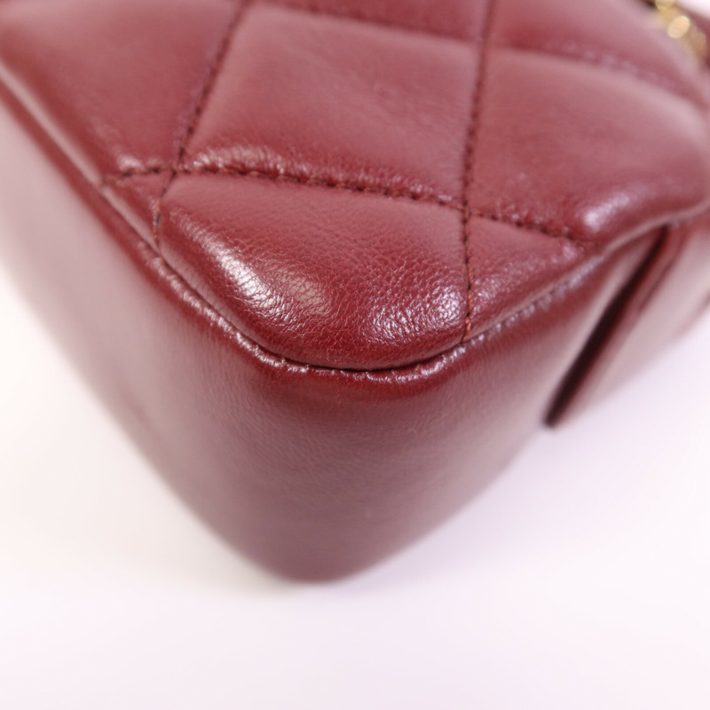 CHANEL 牛皮皮革Camera Bag金扣鏈帶肩背袋-9