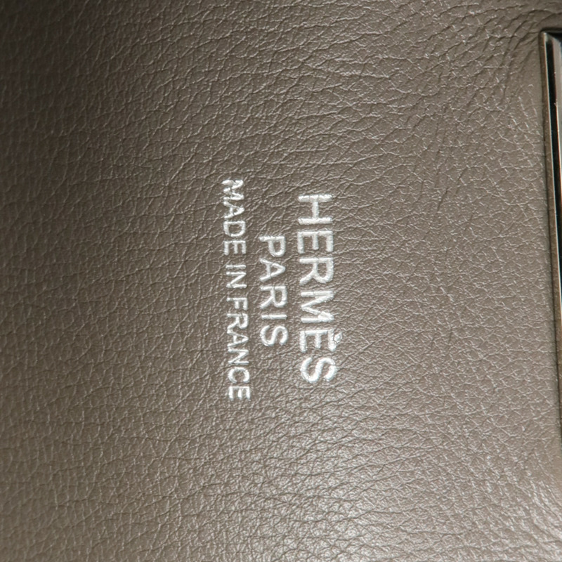 HERMES Evercolor皮革Toolbox 20銀扣手挽肩背兩用袋Etain-5