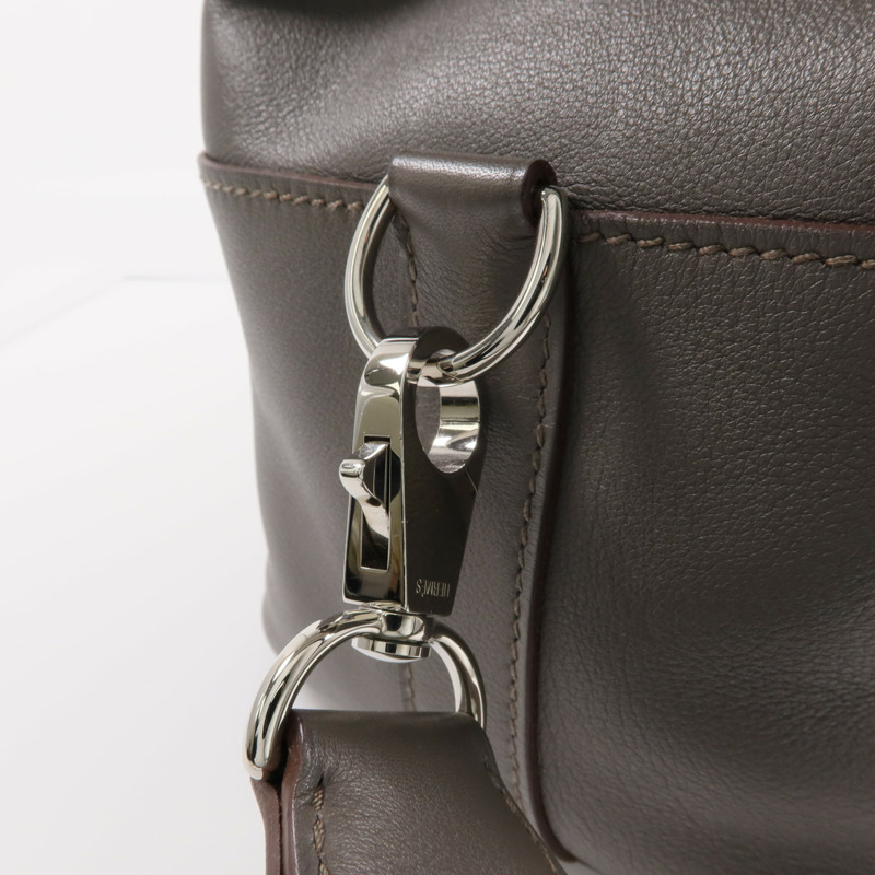 HERMES Evercolor皮革Toolbox 20銀扣手挽肩背兩用袋Etain-9