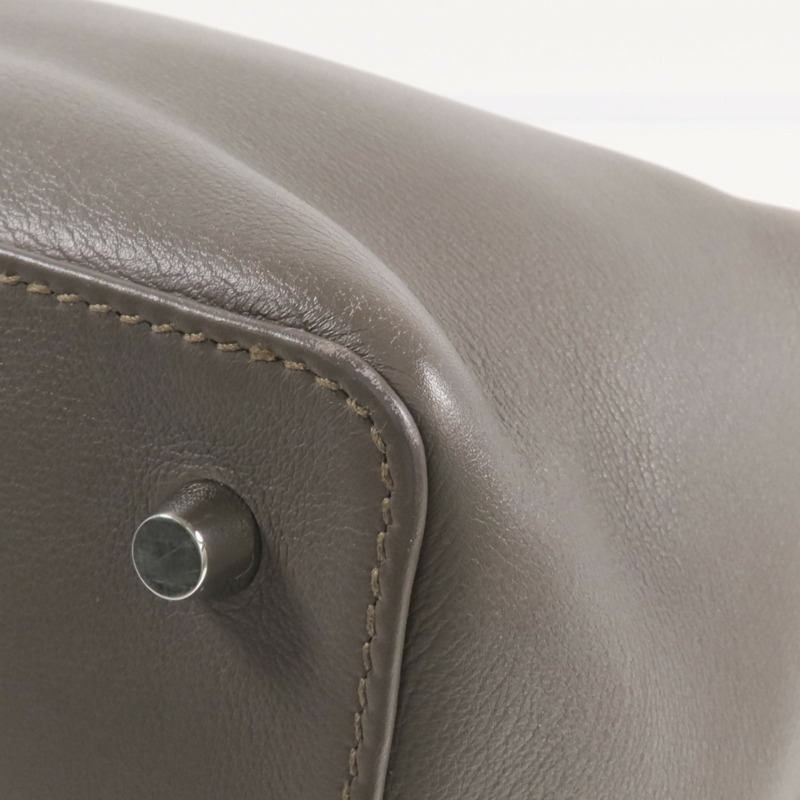 HERMES Evercolor皮革Toolbox 20銀扣手挽肩背兩用袋Etain-10