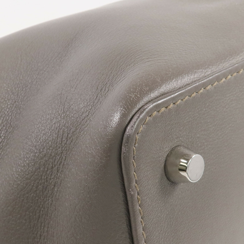 HERMES Evercolor皮革Toolbox 20銀扣手挽肩背兩用袋Etain-11