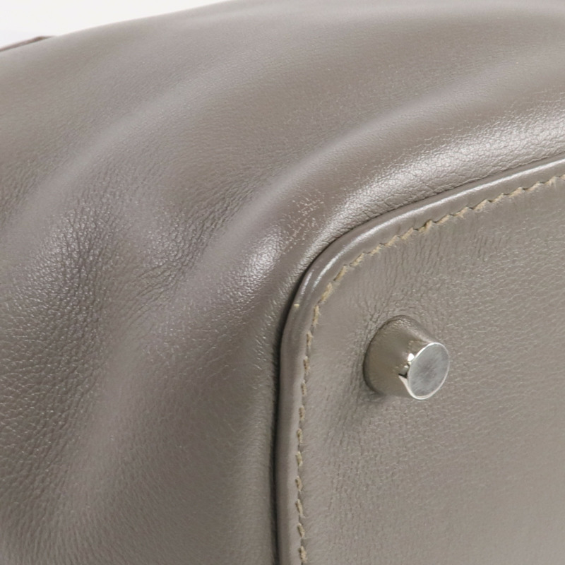 HERMES Evercolor皮革Toolbox 20銀扣手挽肩背兩用袋Etain-13