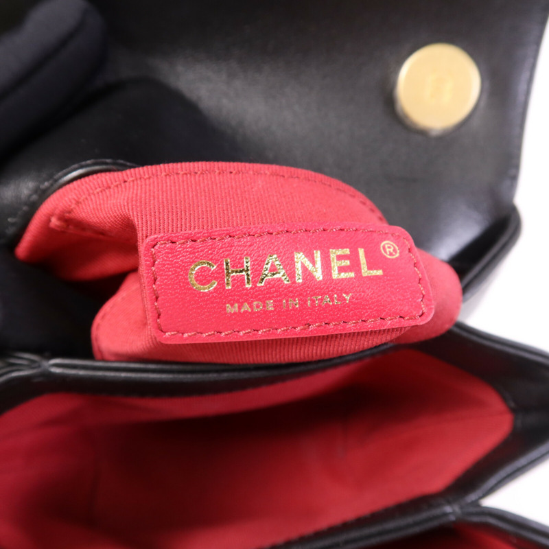 CHANEL 牛皮皮革Shoulder Bag金扣鏈帶肩背袋-5